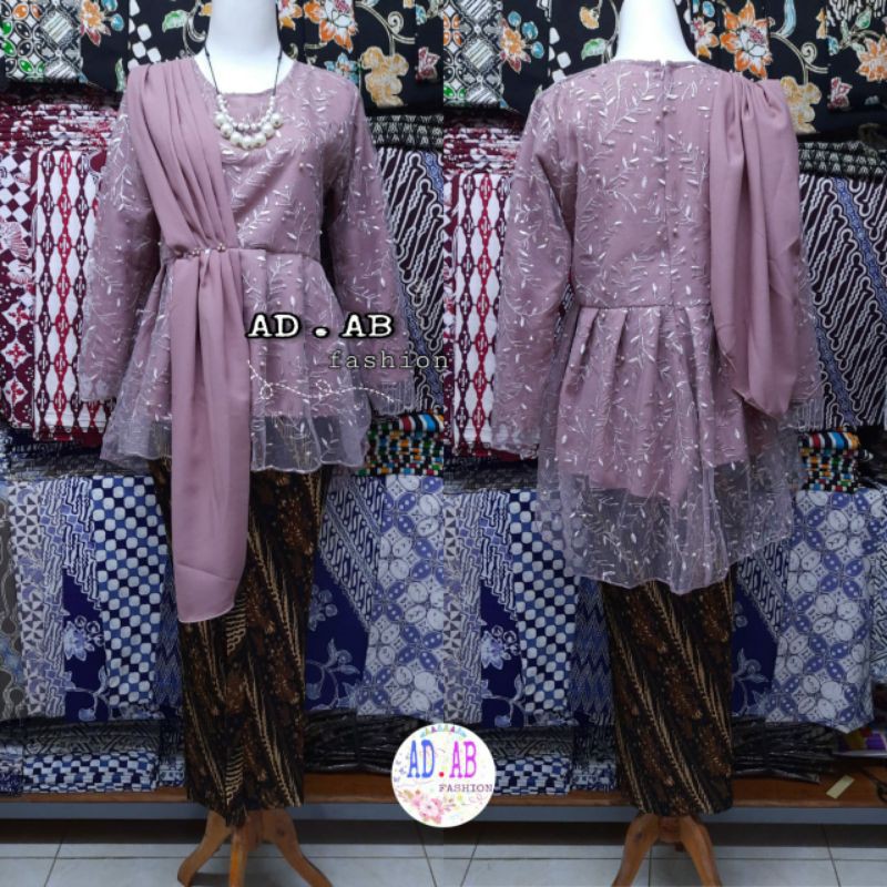 SET KEBAYA SLENDANG( ATASAN +ROK PLISKET)