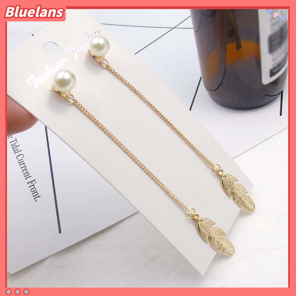 Bluelans Drop Earring Exquisite Creative Leaf Design Dangle Earing for Girl