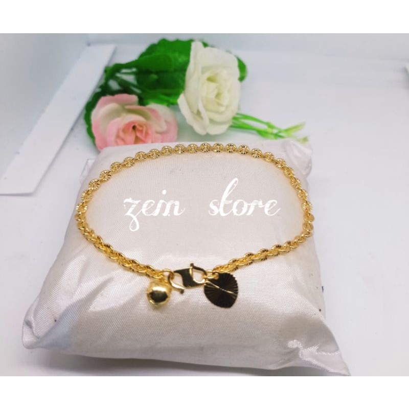 Gelang Tangan Rantai Nori Wanita Gold Dan Silver Anti Karat-2