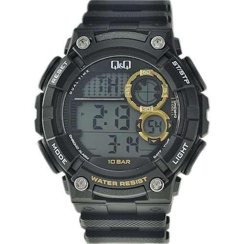 COD Jam Tangan Pria Q&Q QQ Digital Strap Karet Hitam M191J005Y Original GARANSI KEREN KADO TERBARU