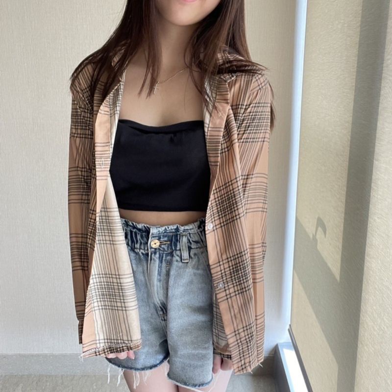 JISOO KEMEJA GUILEN OVERSIZE WANITA KOREAN STYLE | my.fshnm | KEMEJA JISOO BLACKPINK | Kemeja Kotak 