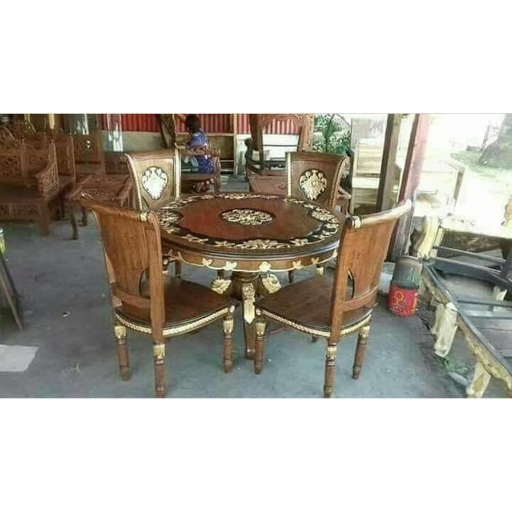 kursi makan teras bangku tamu dipan meja rias dipan lemari kayu jati