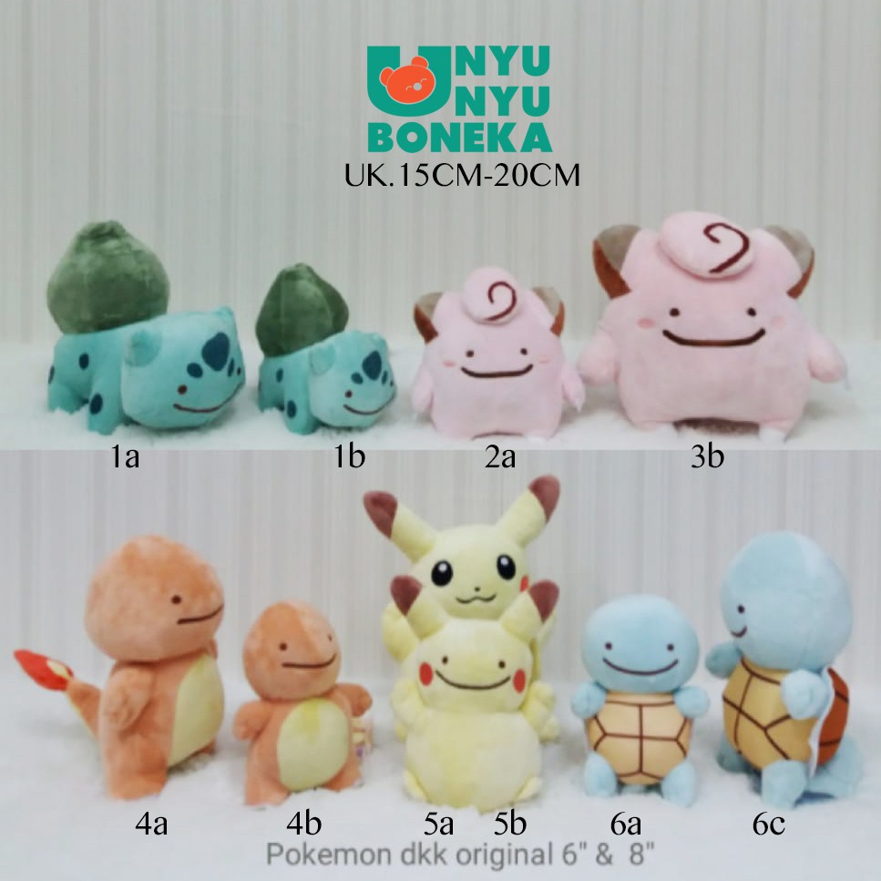 boneka import charmender Pokemon go Bulbasaur, Pikachu, Squirtle jigglypuff