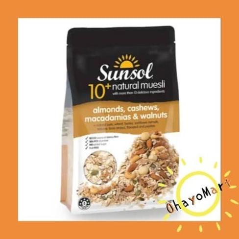 

Promo Awal tahun Sunsol 10+ almonds, cashews, macadamias & walnuts/ natural muesli 550g Promo Awal tahun