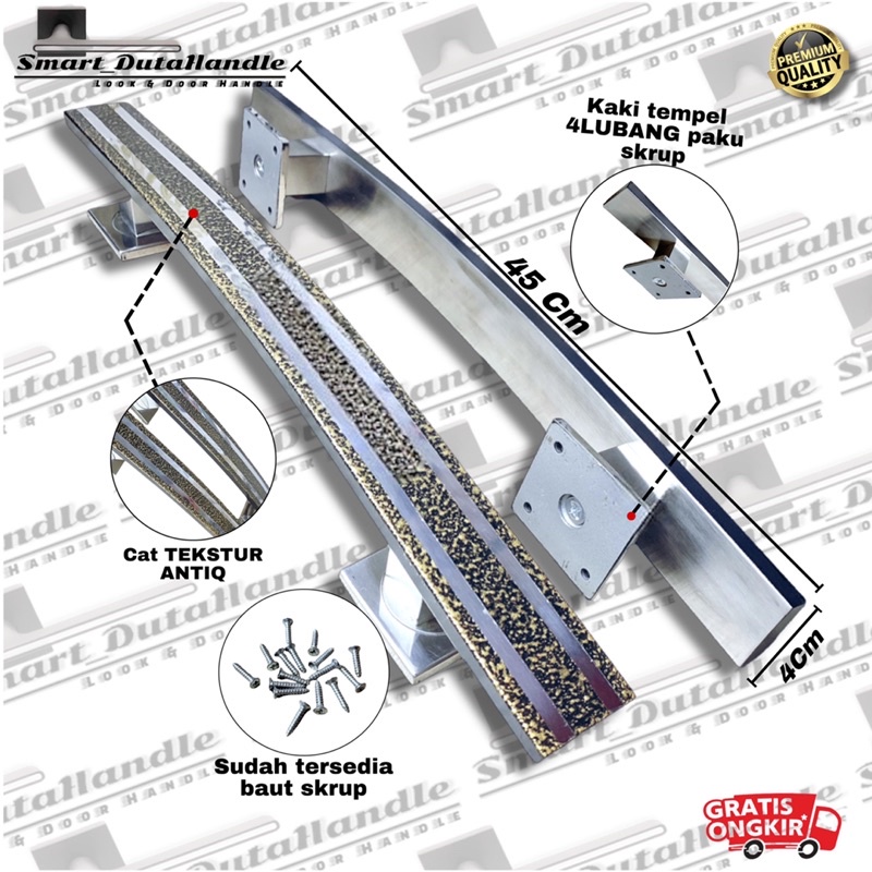 Handle Pintu Rumah Minimalis Panjang 45cm / Pegangan Pintu Rumah / Gagang Pintu mewah Elegan