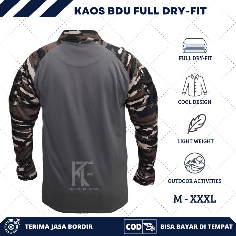 KAOS BDU FULL DRYFIT/ Kaos Army /Kaos Tactical /Kaos BDU premium bahan dypit