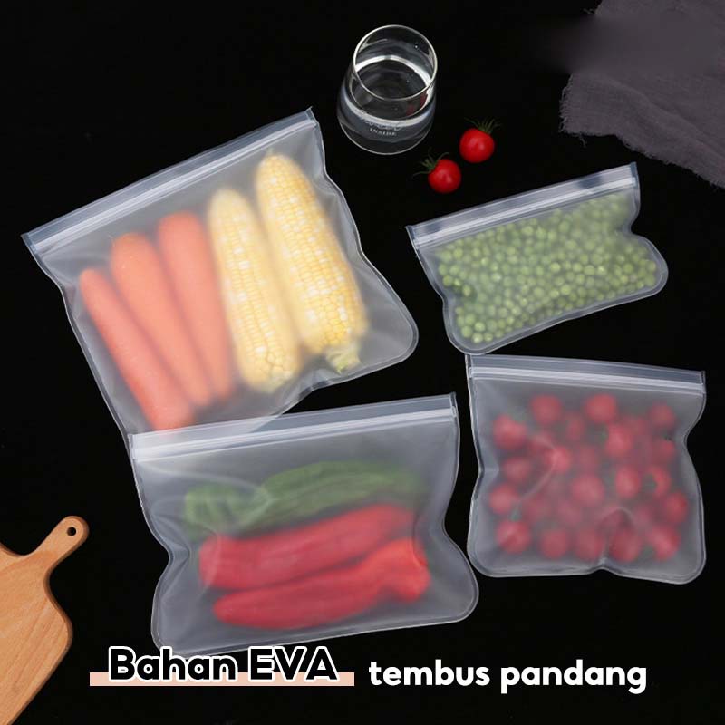 TOKO MUDA Plastik Kulkas Penyimpanan Makanan Reusable Kedap Udara