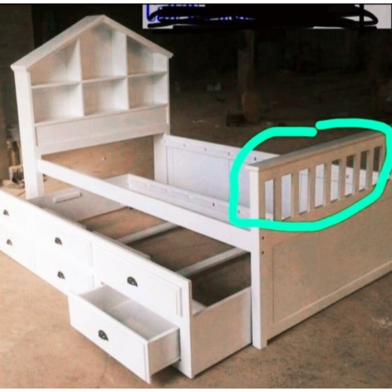 Dipan ranjang / tempat tidur anak custom kayu HPL 90x200