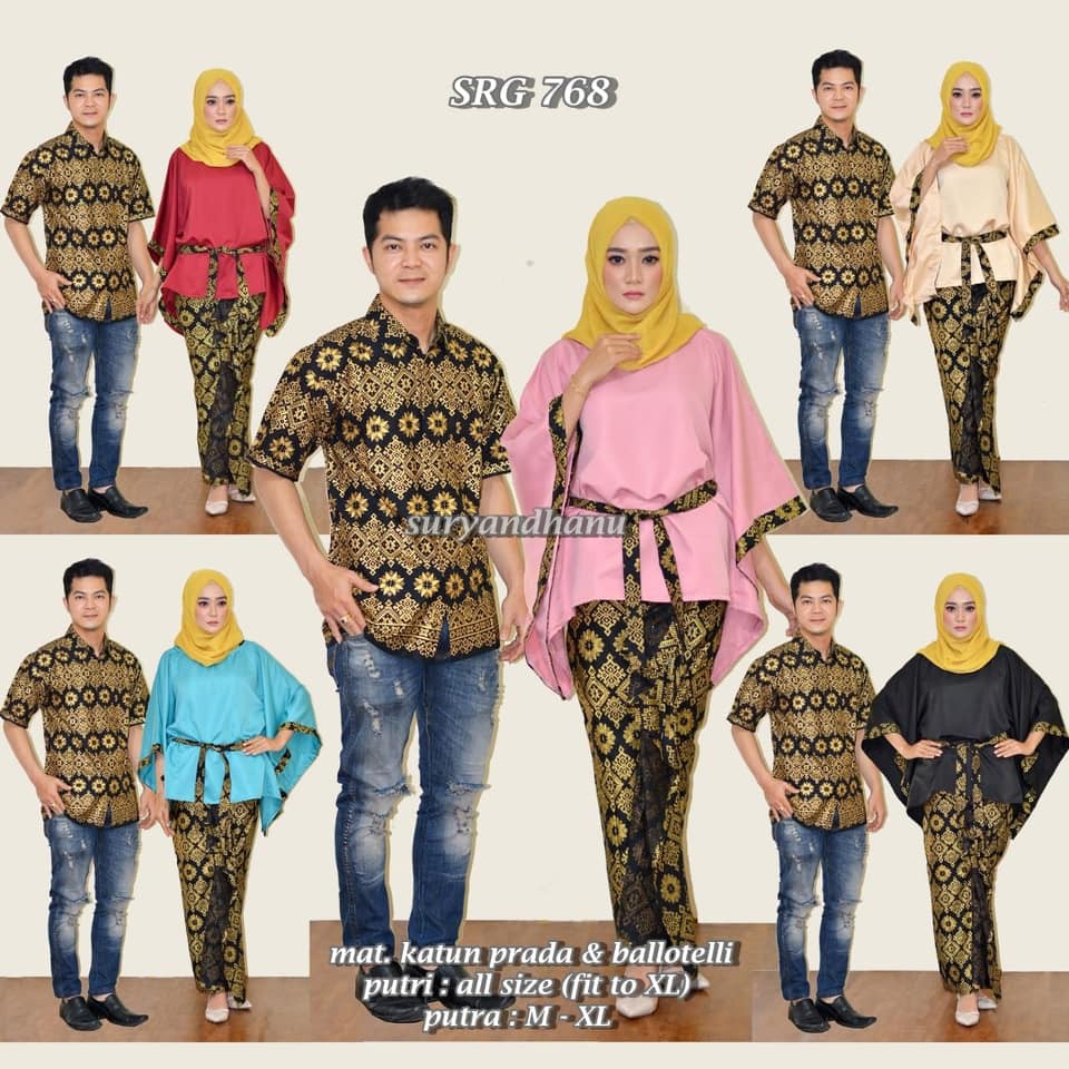 Baju Batik Couple Kebaya Modern Batik Sarimbit SRG 768 By