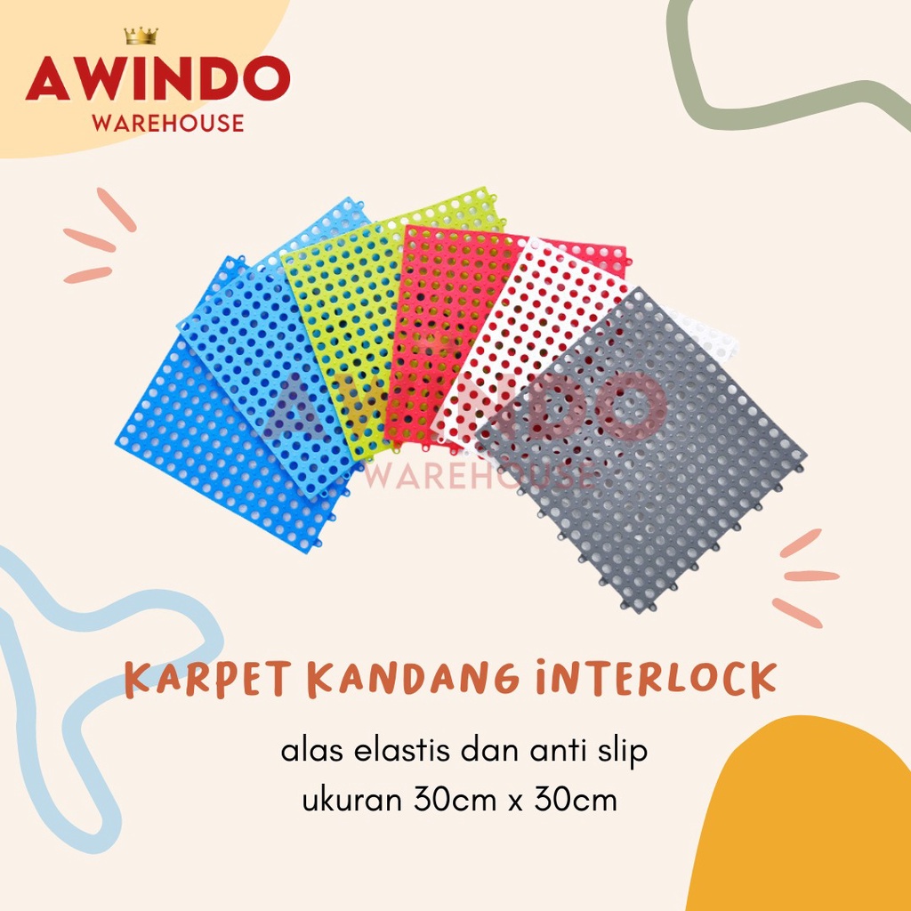 KARPET KARET INTERLOCK - Karpet Kandang Hewan 30x30 Anti Slip