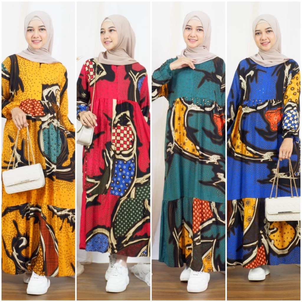 homedress rayon busui friendly jumbo daster kekinian jumbo busui dres terbaru panjang abstrak modern