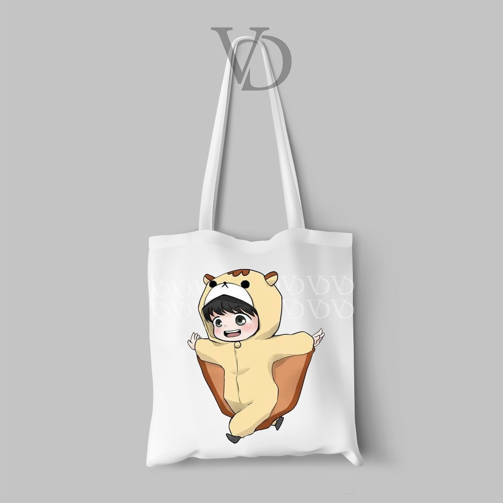 TOTE BAG BAHAN KANVAS MOTIF exo chibi fanart / korean TOTEBAG / TAS BELANJA