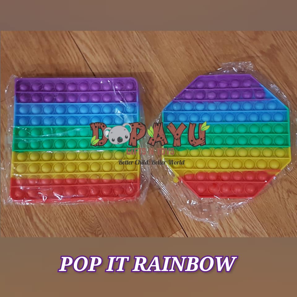 POP IT Pop Its Round Fidget Toy Push bubble stres relief RAINBOW JUMBO