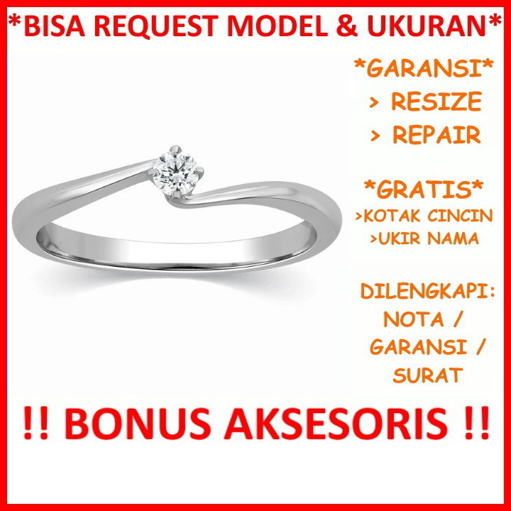 Bisa Pesan Model Garansi Silver Asli Cincin Wanita Tunangan Perak Kawin Nikah Gratis Tulis Ukir Nama Id136