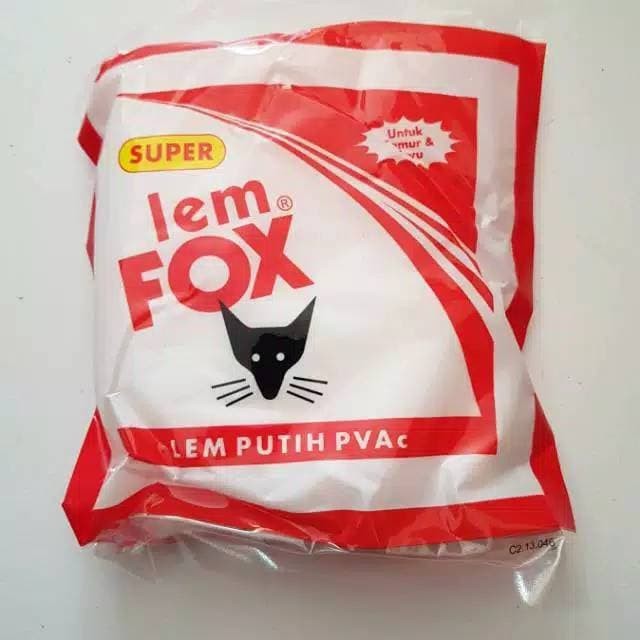 Lem Fox PVAC / Lem Kayu / Lem Kertas Fox 350gr kemasan plastik merah.