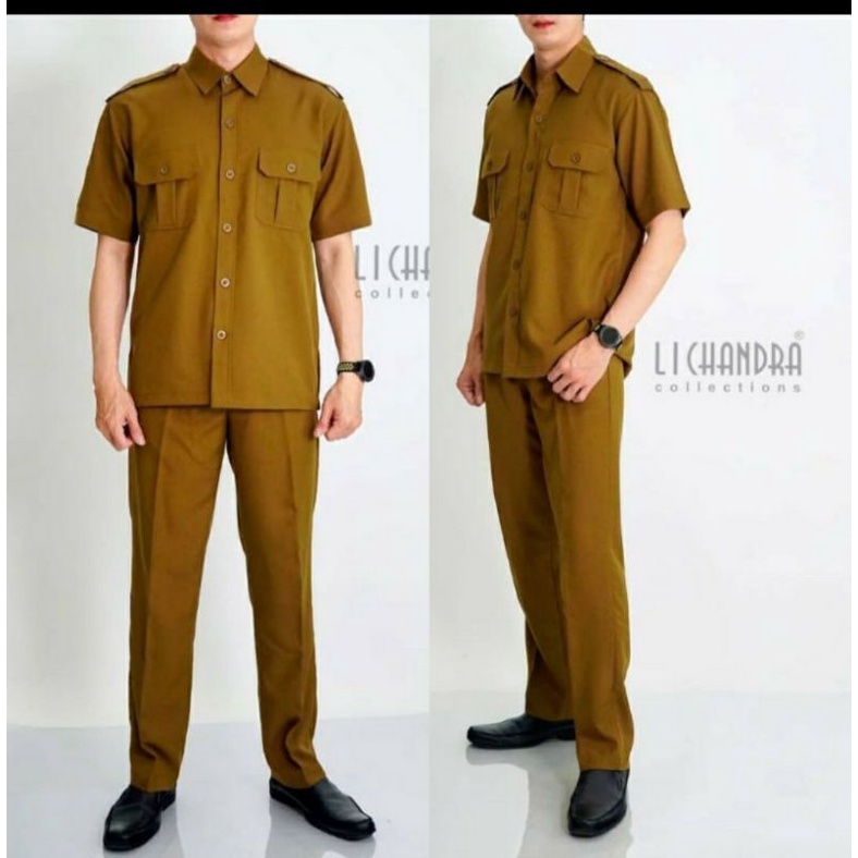 SERAGAM SAFARI PRIA, SAFARI PEMDA PRIA, SERAGAM SAFARI DINAS, SAFARI PNS,KHAKI MUDA