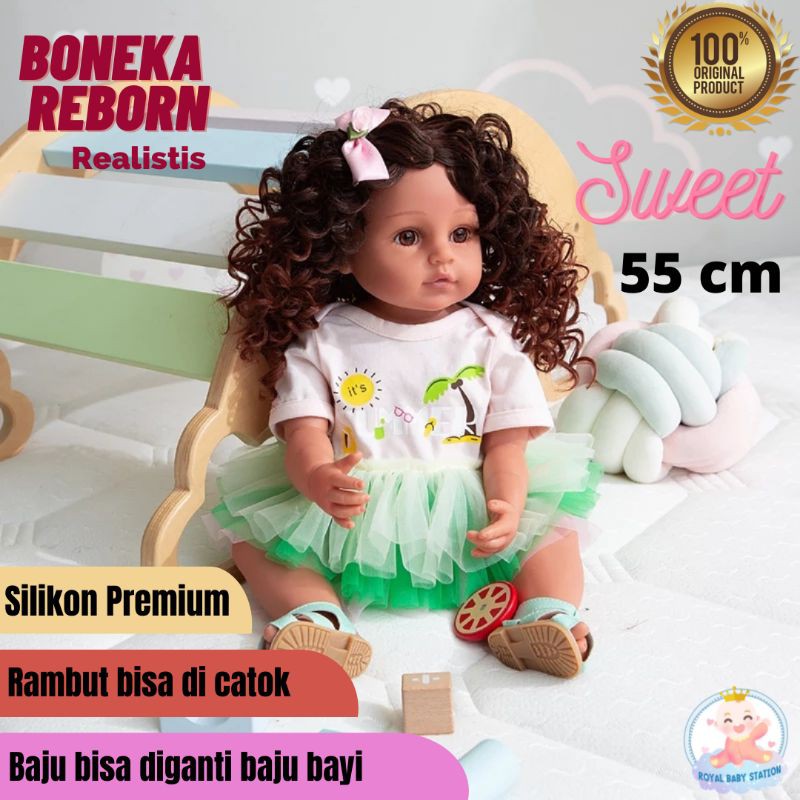 Ready depan Boneka Reborn Full Silikon Bisa Mandi Premium Original 55 cm