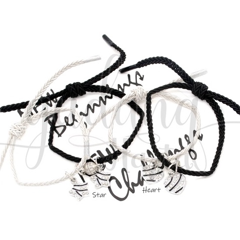 GEMEZZ Gelang Bff Magnet Black And White Star Heart Couple Bintang GG 205403