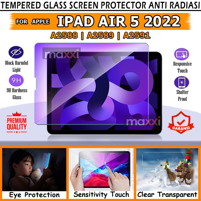 ipad air generasi 5 5th gen generation 10 9 inch 2022 screen guard protector tempered glass pelindun