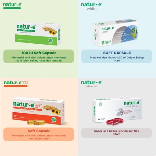 ☘️ CHAROZA ☘️ NATUR E 100 UI | 300 UI | White Glutathione | Advance Soft Capsule 16'S / 32'S