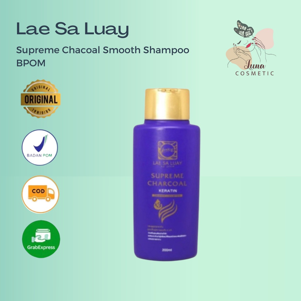 LAE SA LUAY Supreme Charcoal Smooth Shampoo BPOM | Shampo Kondisioner 200ml