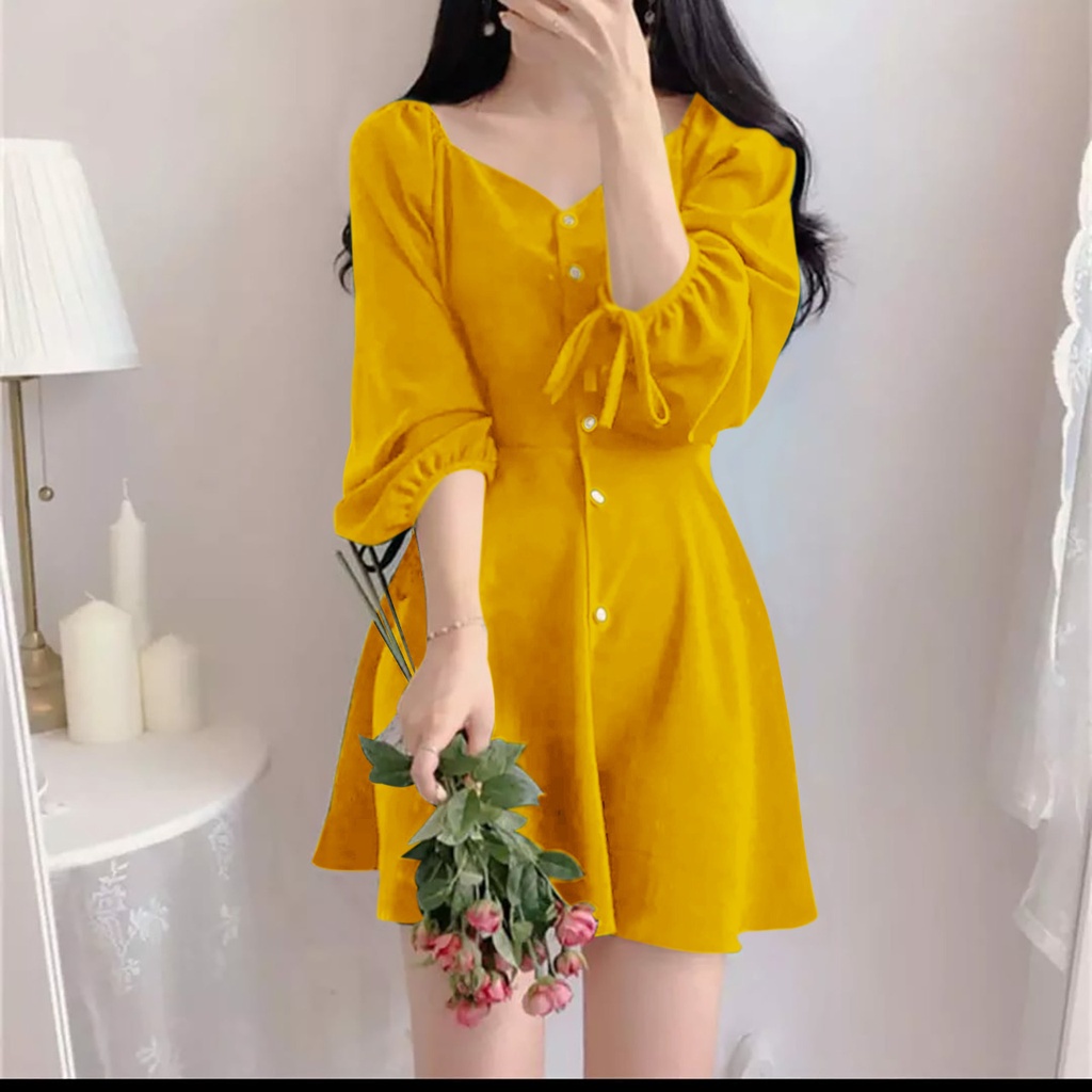 WSE390 - Dress Gwen Mosscrepe Premium UK Fit L To XL LD 100 CM PJ 80 CM  Dress Wanita Atasan Wanita Dress Sabrina Wanita Dress Wanita Cute Minidress Wanita PREMIUM QUALITY