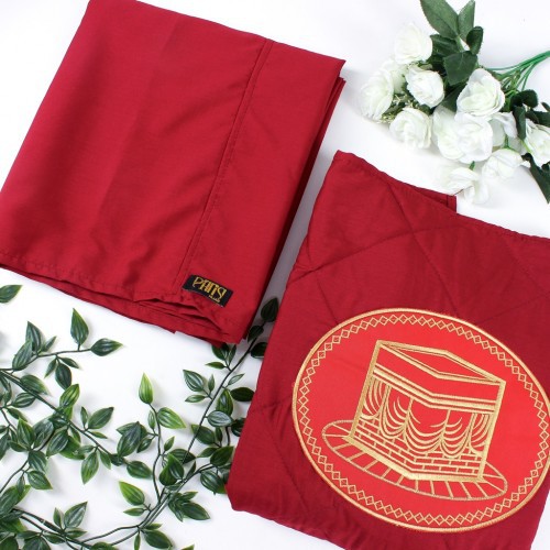 Sajadah Travelling Premium MAROON Alat Sholat Pria Perlengkapan Sholat Pria Wanita Polos Lembut Alas