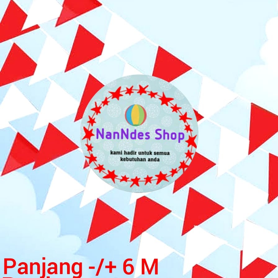 Bendera umbul umbul Merah Putih/bunting flag HUT Ri / bendera Karnaval 6 meter