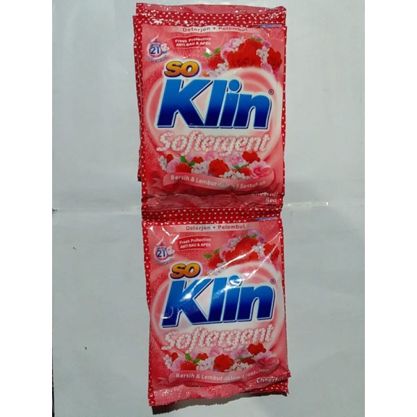 So Klin Bubuk 24 Sachet / So Klin Softergent Cheerful Red 24 Sachet