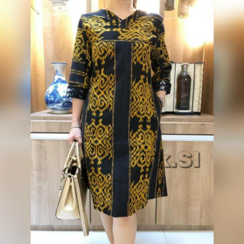 Dress tenun jepara baju tenun jepara etnik DTB 12