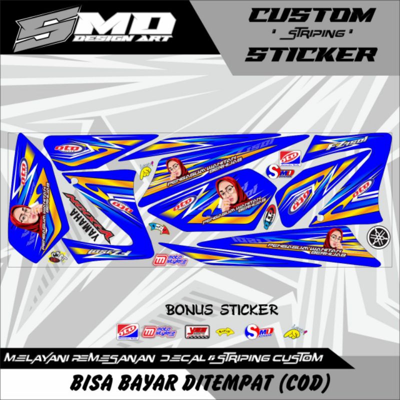 STRIPING VIXION LAMA VARIASI STICKER VIXION OLD WANITA HIJAB