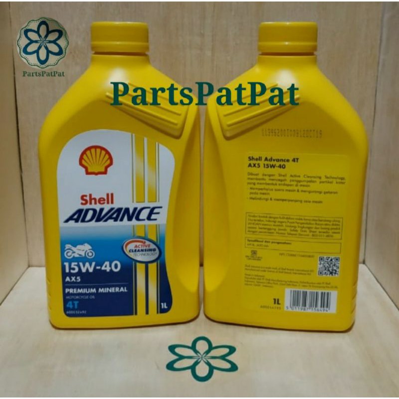 OLI OIL MESIN SHELL ADVANCE AX5 AX 5 AX-5 800ML 08LT 1LT 1000ML 15W40 15W-40 ASLI ORIGINAL