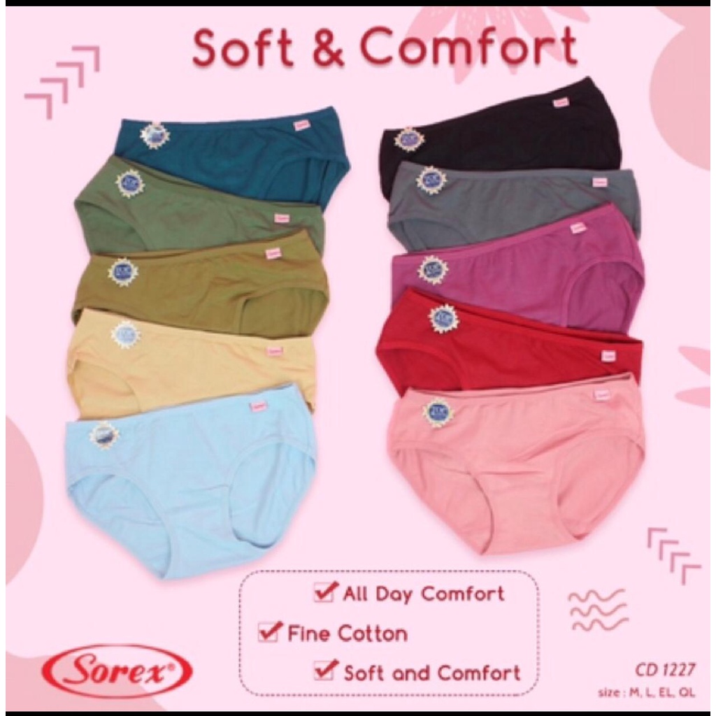 Sorex 1227 Uk M - QL | Celana Dalam / CD Wanita Basic Mini Katun Sorex Big Size COD Sorex Cd Basic Mini Katun Mix 1227