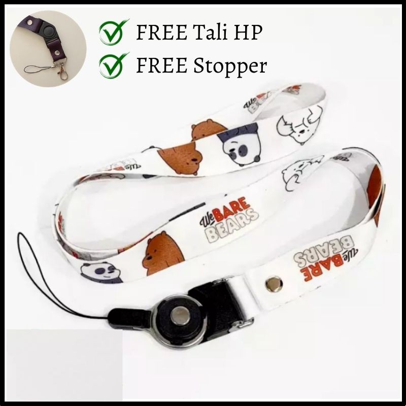 Tali Lanyard Film Panda / Custom Lanyard Tali Gantungan Kunci HP POD ID Card