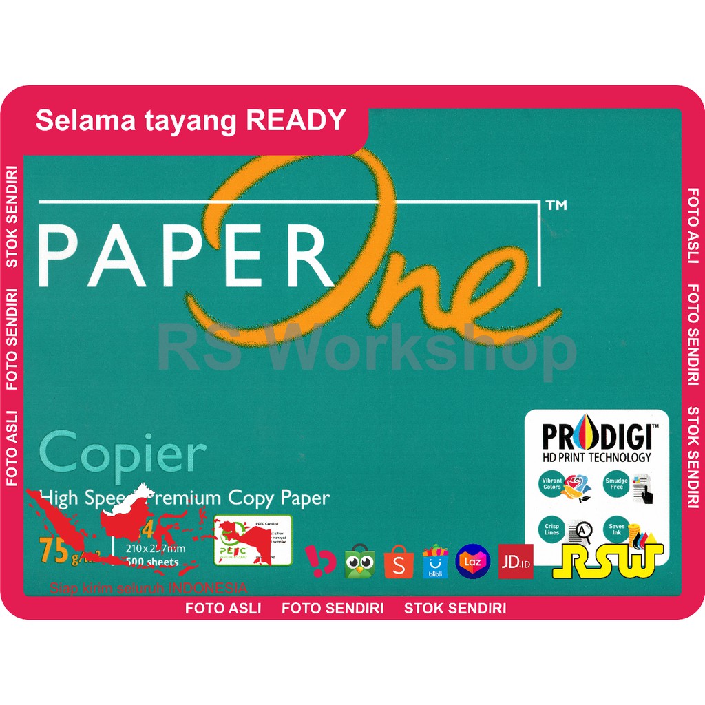 

Kertas hvs A4 75 gsm Paper one 1 rim 500 lembar