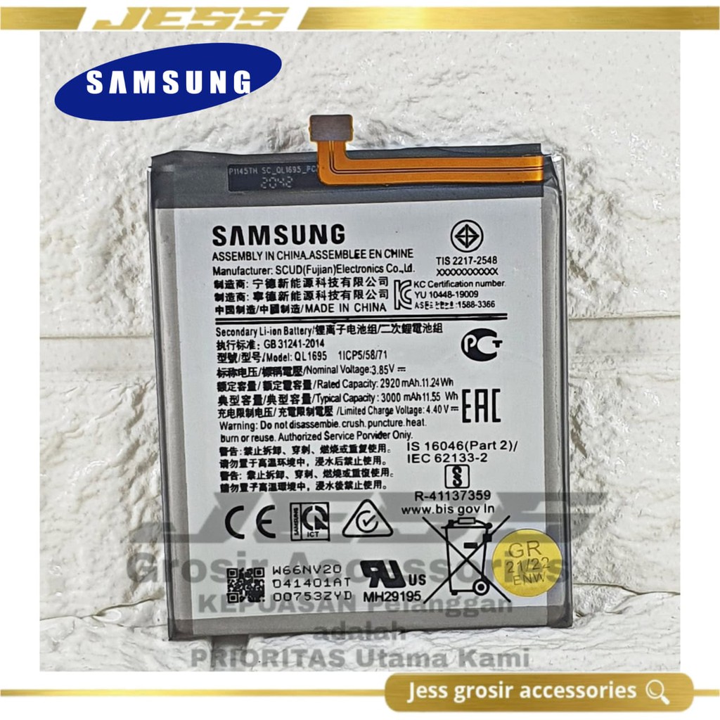 Baterai Battery Original Samsung Galaxy A01 - A015 - SM-A015M - SM-A015 - SM-A015V - SM-A015T - SM-A015A Kode batre QL1695 - QL-1695