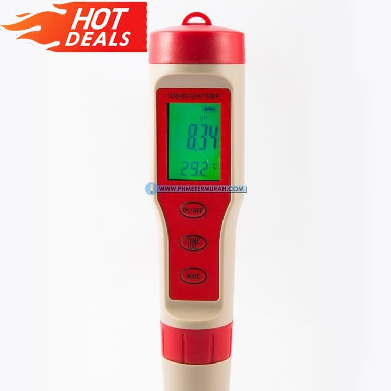 pH meter TDS meter  EC meter  dan Temp Meter Waterproof 4in1 ATC EZ-9908 ez9908