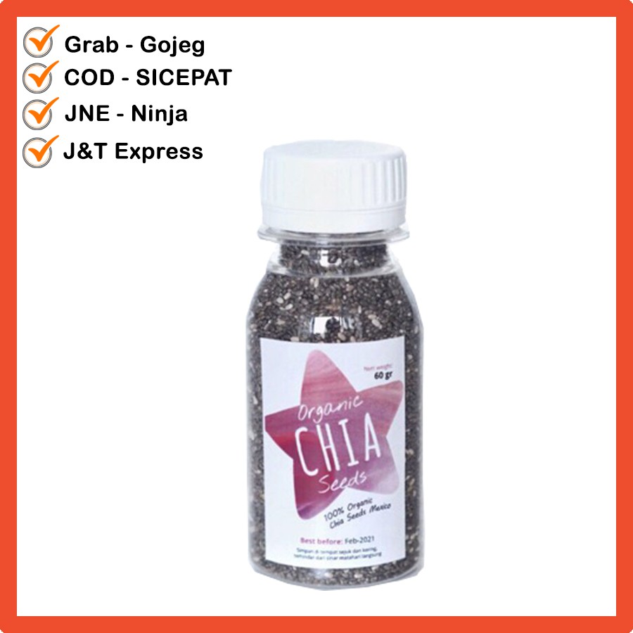 

CHIA SEED / CHIASEEDS ORGANIC BLACK BOTOL 60 GRAM JURUS HIDUP SEHAT