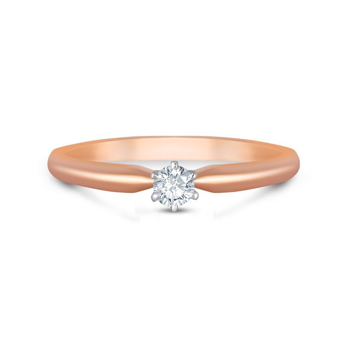 Cincin Emas 18k Berlian Asli Eropa Putih / Tunangan / Simple DZ25