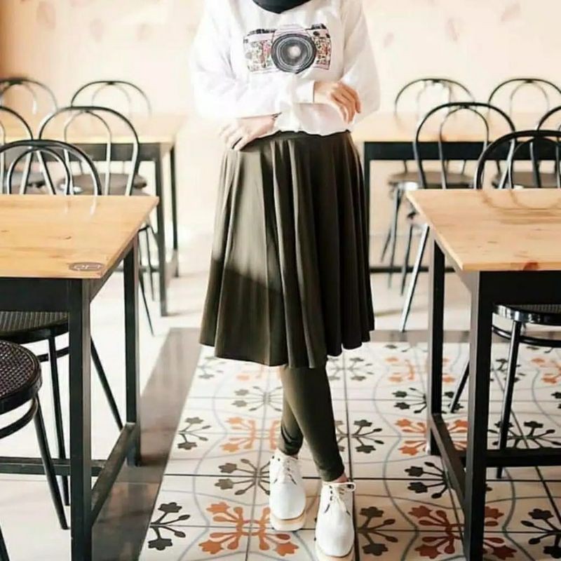 LEGGING ROK WANITA HIJAB BAHAN KAOS CASUAL SPORT LEGGING GOWES BISA COD
