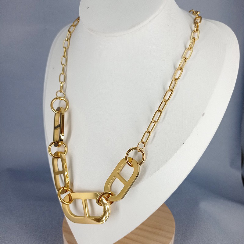 Kalung tebal gandeng titanium anti karat korean style model terbaru