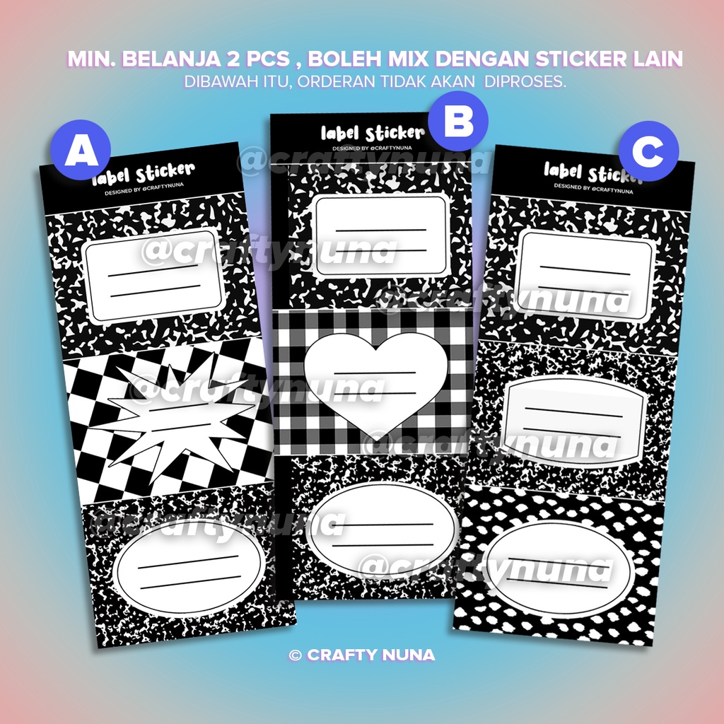 NAME LABEL STICKER SET AESTHETIC composition stiker nama deco journal polco poca pc estetik lucu unik