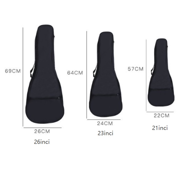 ⭐ready⭐Ukulele Bag 21/23/26 Inch Portable Waterproof Alat Musik Tas Bahu Tunggal