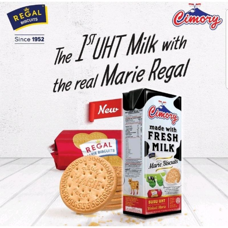READY YA 1 karton 24 kotak grosir Cimory Marie Biskuit Regal Susu Uht 250ml