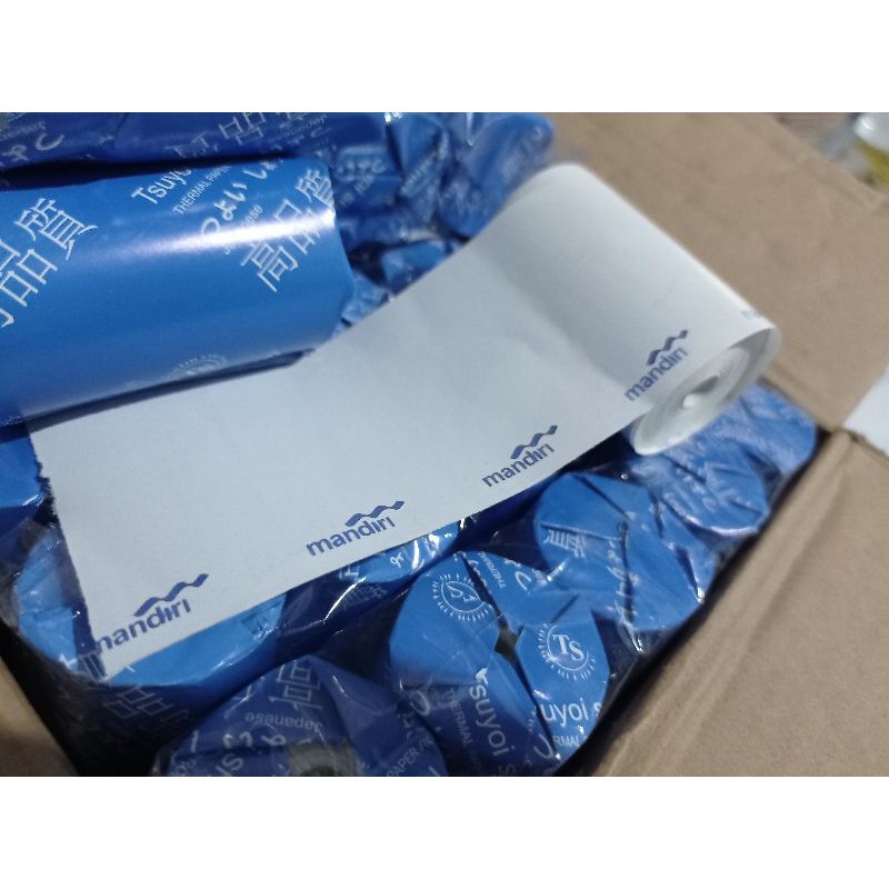 

BARU! Kertas Struk Thermal Logo Mandiri 57x38 58x38 printer Bluetooth, EDC, Link, DLL