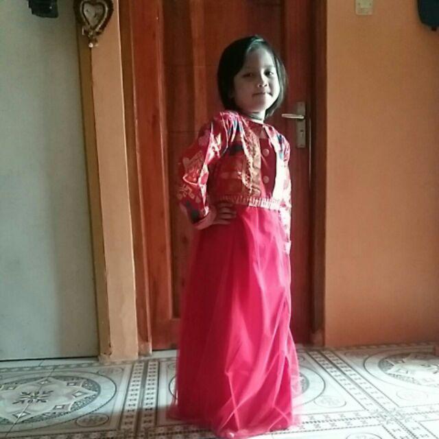 Qnunbatik Gamis Batik Anak Perempuan Muslim Jodha Prodo