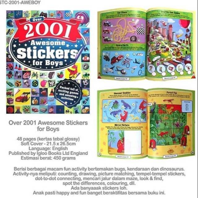 

Over 2001 awesome stickers for boys. Buku stiker