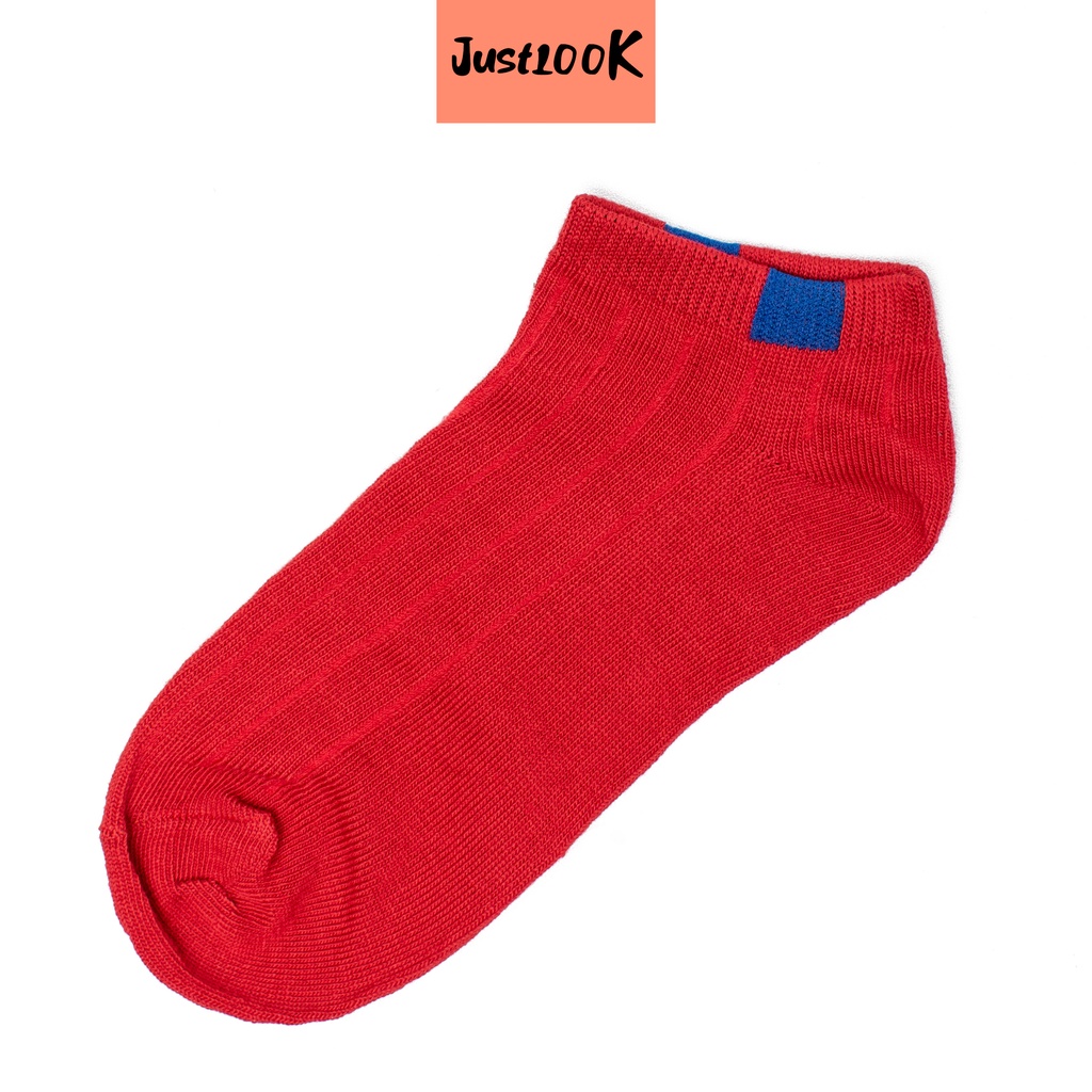 JustLook Kaos Kaki Polos 6 Garis Unisex Fashion Wanita Pria Kaos Kaki Import Murah-Merah