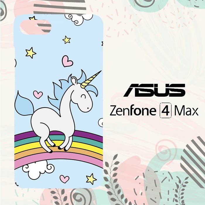 Casing Asus Zenfone 4 Max Custom Hardcase Hp Unicorn Rainbow