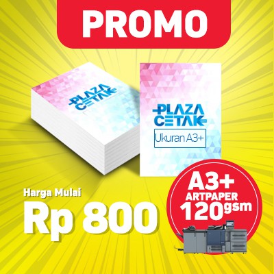 Cetak A3+ Kertas Art Paper 120 gsm minimal 100 lembar